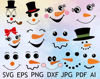 Download Snowman Face Svg Etsy