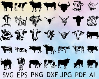 Download Cow Silhouette Svg Etsy