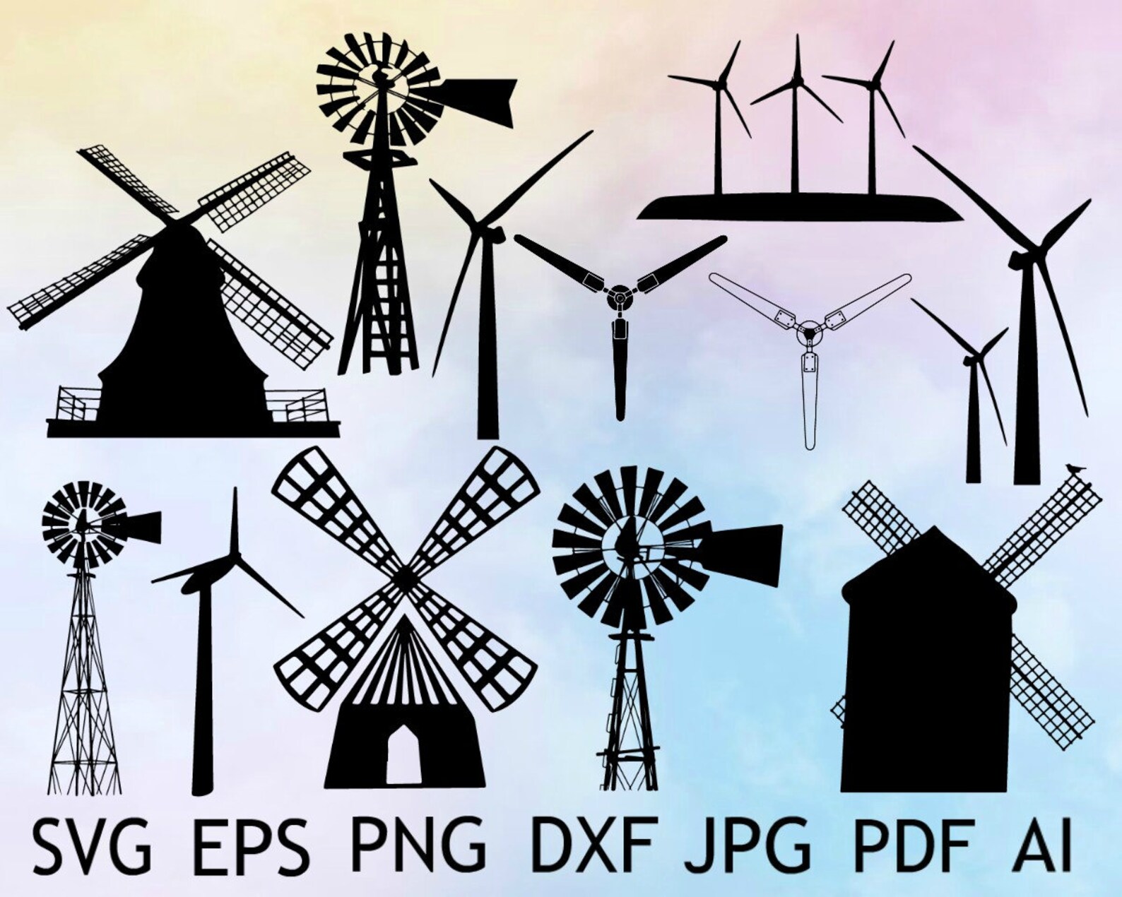 Windmill Svg Windmill Vector Windmill Cricut Windmill Etsy