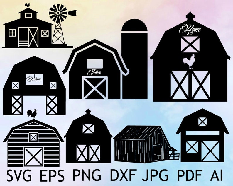 Barn Svg Farm Svg Barn Clipart Farm Barn Svg Barn | Etsy