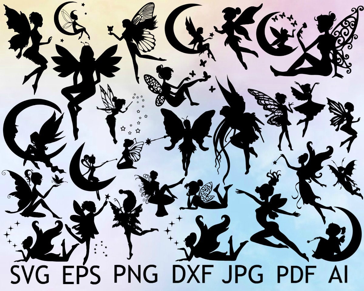 Fairy Svg Fairy Silhouette Fairy Icon Fairy Vector | Etsy