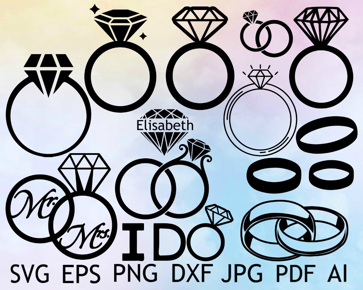 Download Engagement Ring Svg Ring Silhouette Wedding Svg Wedding Etsy