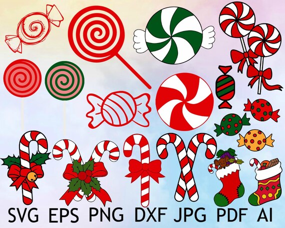 Holiday Candy Svg Christmas Candy Svg Candy Silhouettes | Etsy