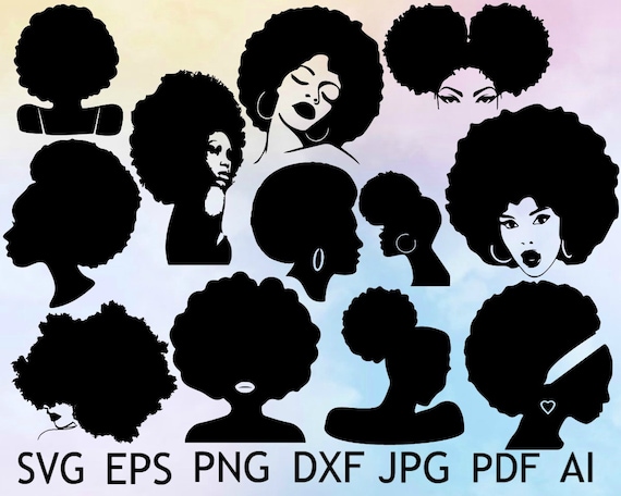 Download Afro Silhouette Afro Women Svg Afro Girl Svg Afro Girl Etsy