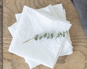 Linen Napkin in White color. Set of 2. Table decor. Natural Linen Napkins. Napkins for wedding.