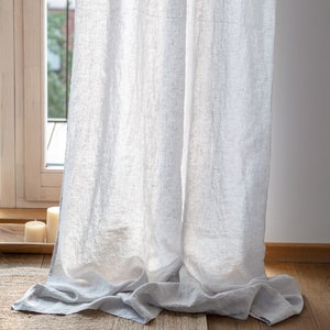Linen curtain panel with rod pocket, 55/140 Cm Width curtains in many colours, imagem 2