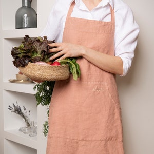 Linen Apron. Garden Apron. Full Apron For Women and Men. Cooking Apron. image 1