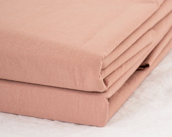 Cotton Percale Top Sheet in Clay color.