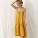 Linen Dress Bella in Golden Yellow Colour. Oversized Summer Dress. Midi ...
