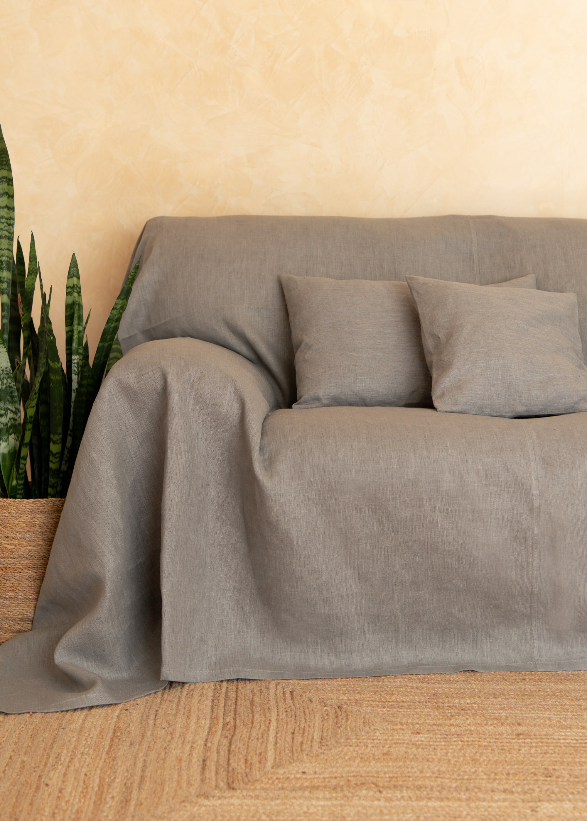 Linen Couch Cover / Linen Bedspread. Linen Sofa Cover. Large Etsy