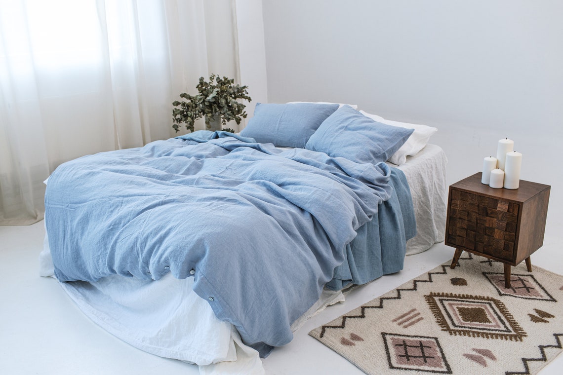 LINEN DUVET COVER. 100 Natural. Light Blue Duvet Cover. Etsy
