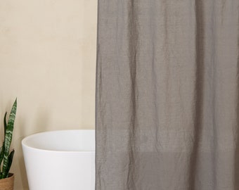 Wide Waterproof Linen Shower Curtain in Many Colors