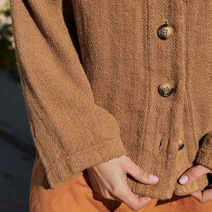 Brown Linen Cardigan Ralph, Fall Jacket image 3