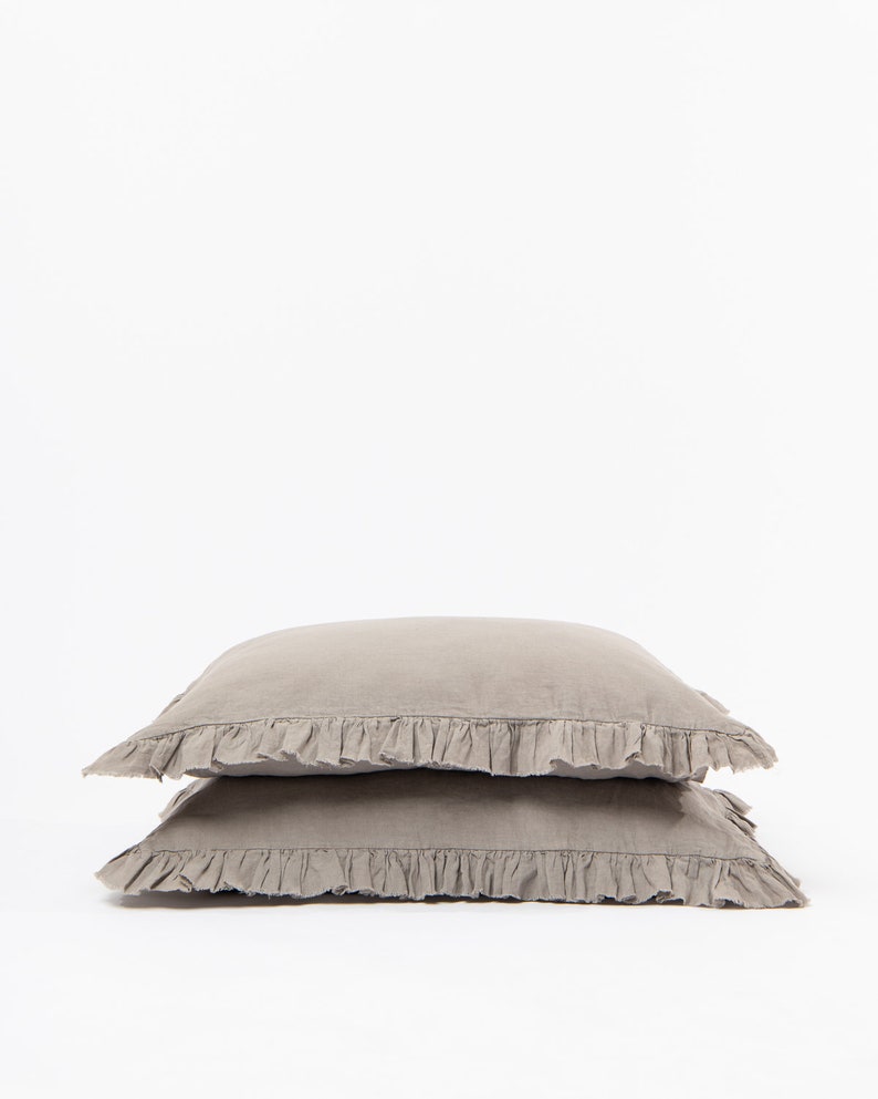 Linen Pillowcase. Linen Pure Pillowcase. Linen Pillow Cover King, Queen, Standard, Euro sizes. Cappuccino linen pillowcover image 4