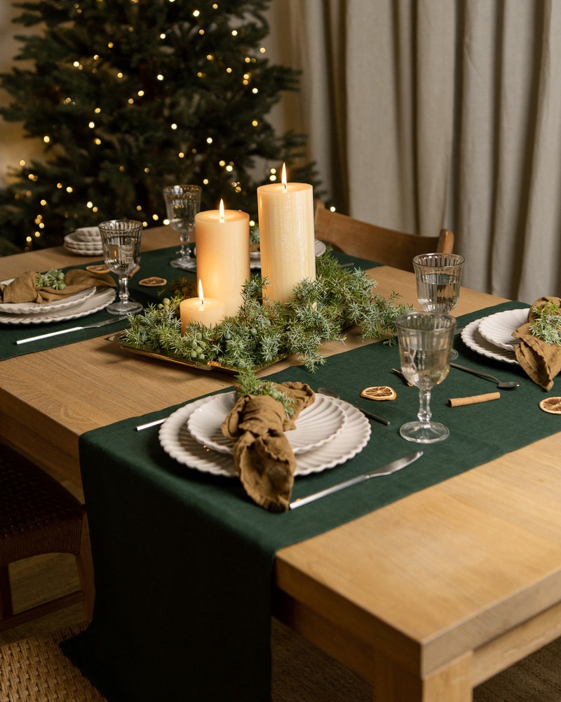 Farmhouse holiday table runner