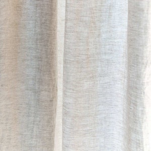 Extra wide linen curtain with tab top / 240cm Width curtain. Extra long curtains in Beige color image 5