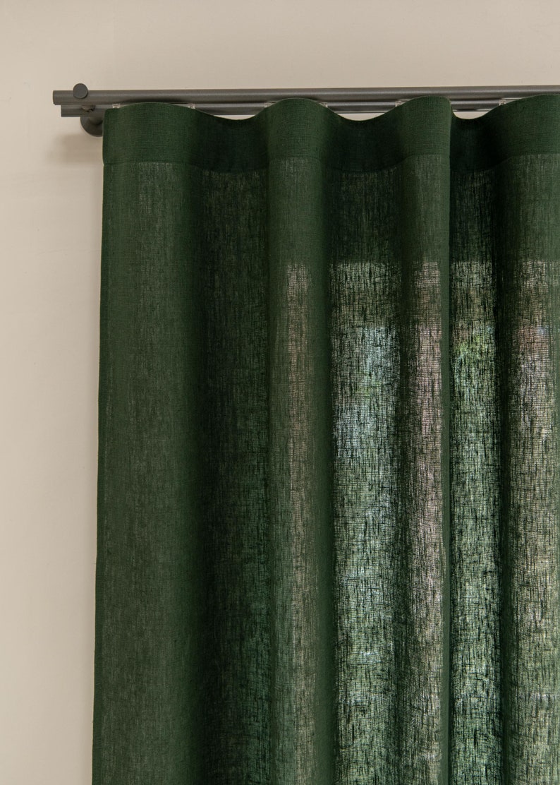 Cortinas de lino pesado con cinta multifuncional, cortinas de lino extra largas beige hechas a mano imagen 7