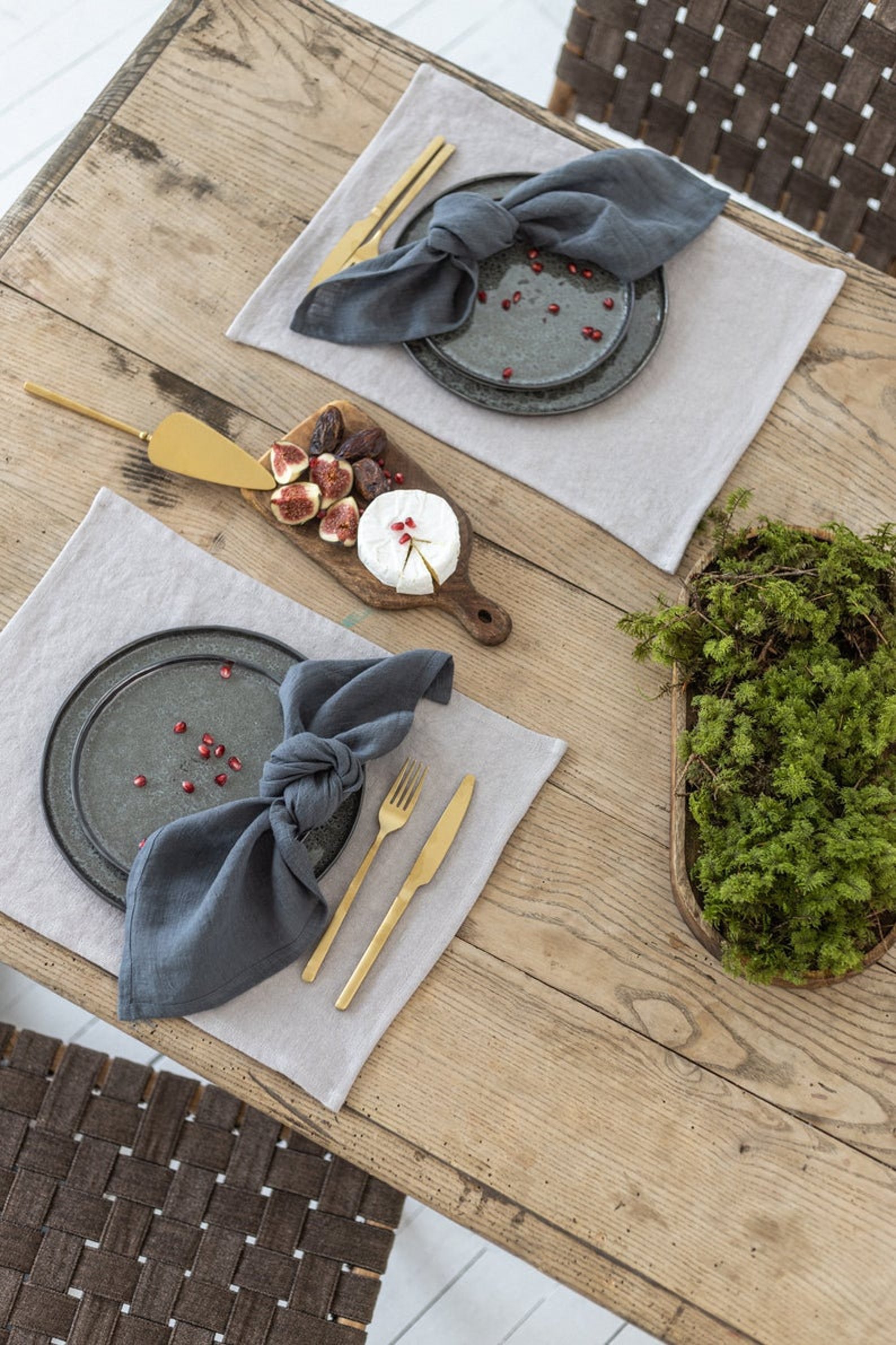 Linen Placemat. Linen Table Mats in Gray and Beige Color. Etsy Ireland