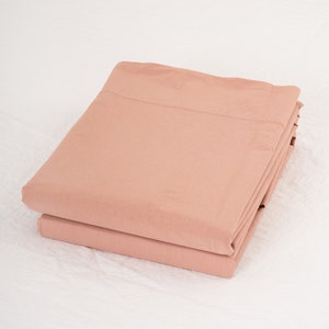 Cotton Percale Top Sheet in Clay color. image 2