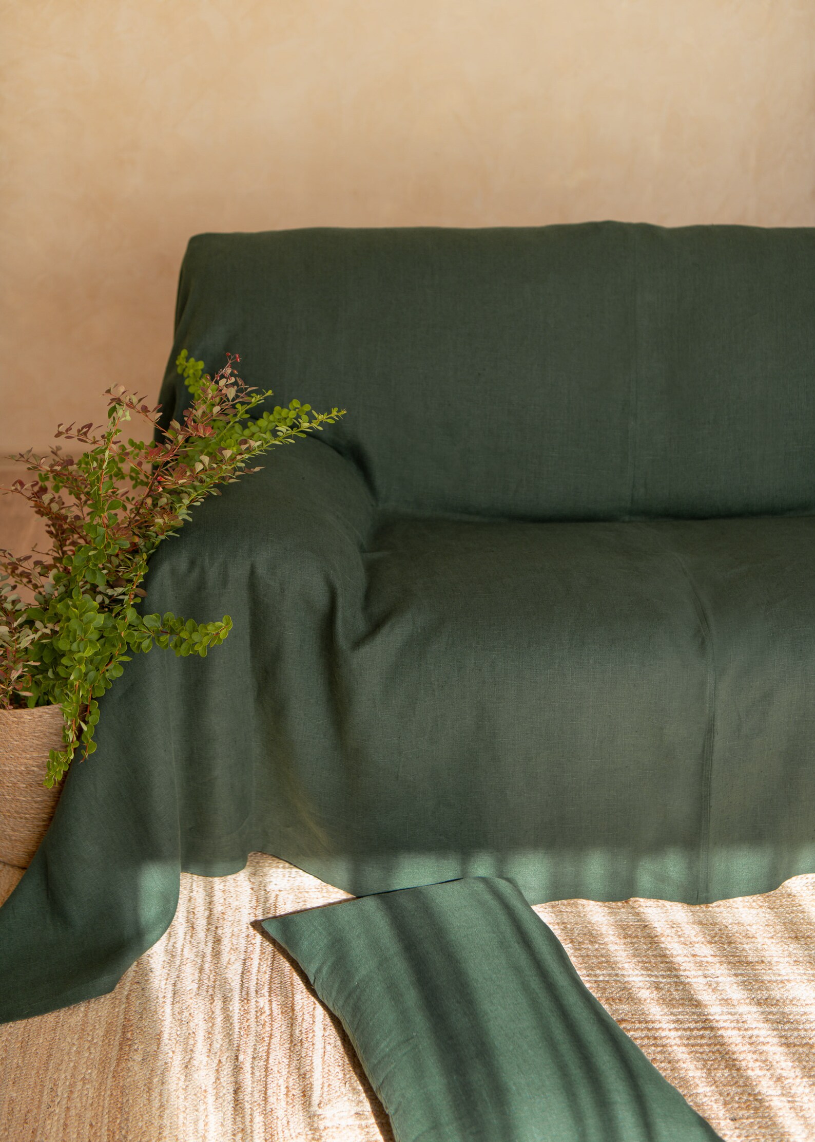 Linen Couch Cover / Linen Bedspread. Linen Sofa Cover. Large Etsy