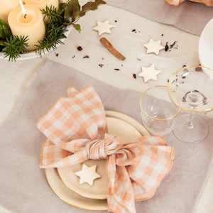 Linen Napkins in Gingham. Reusable napkins. Table decorations. image 4