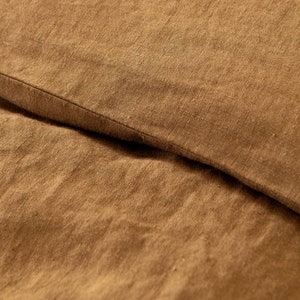 Linen Duvet Cover in Cinnamon colour. Linen comforter King Queen size. Bed linen in Custom sizes. image 7