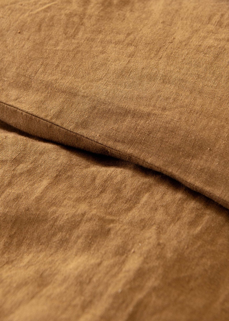 Linen Duvet Cover in Cinnamon colour. Linen comforter King Queen size. Bed linen in Custom sizes. image 7