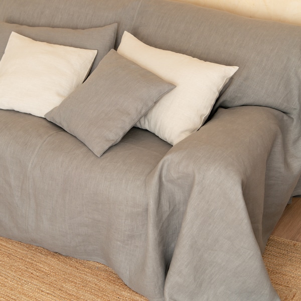 Linen Couch Cover Etsy
