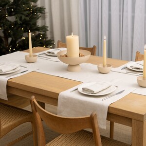 Holiday table runner, table setting, Farmhouse table setting, Custom size, Christmas runner, Natural table decor, Classical table runner image 3