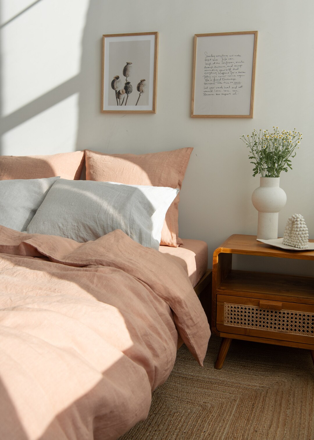 Linen Bedding Set in Clay Linen Comforter Set 100 Natural Etsy