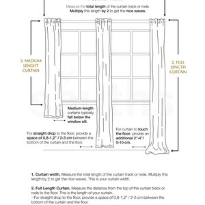 Extra wide linen curtain with tab top / 240cm Width curtain. Extra long curtains in Beige color image 9