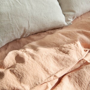 Linen Bedding Set in Clay Linen Comforter Set 100% Natural - Etsy