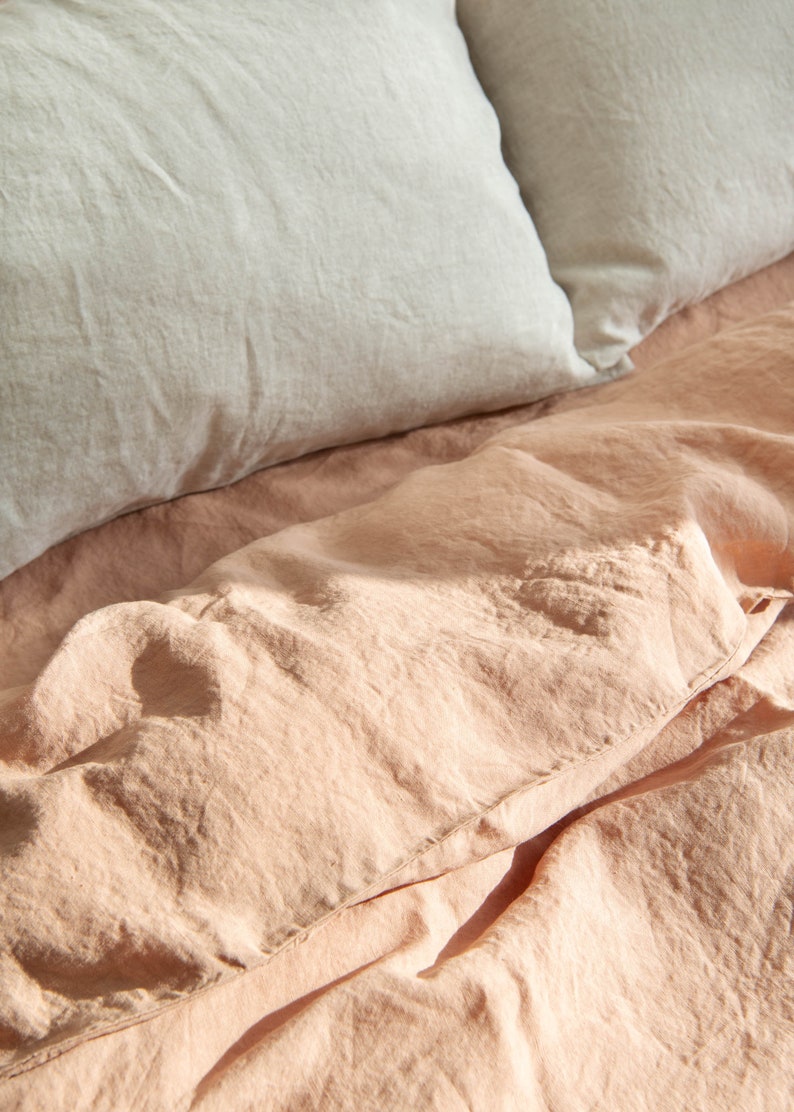 Linen Bedding Set in Clay Linen Comforter Set 100 Natural Etsy
