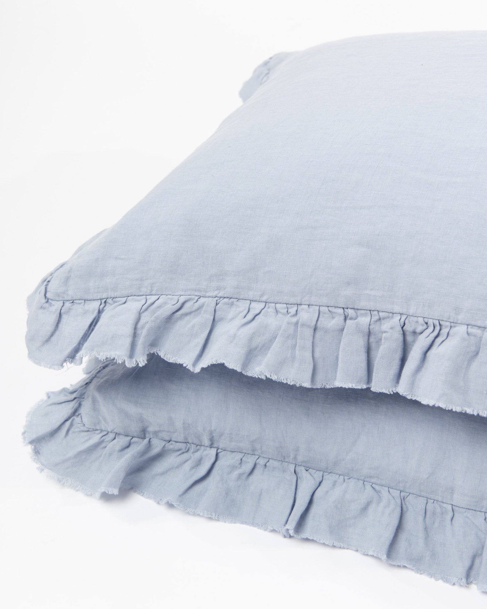 SAUTHS 100% Linen Sham with Ruffles