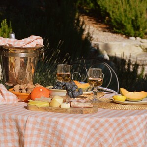 Linen Tablecloth in Gingham, Large table decor, image 8