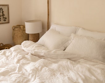 Linen Duvet cover 100% Natural Stonewashed. Organic duvet cover King Queen Custom sizes.