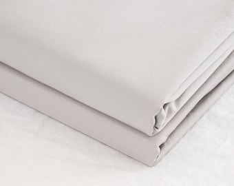 Drap de dessus gris clair. Draps de lit en coton égyptien. Coton délavé. Tailles personnalisées. Taille standard, très grand lit.