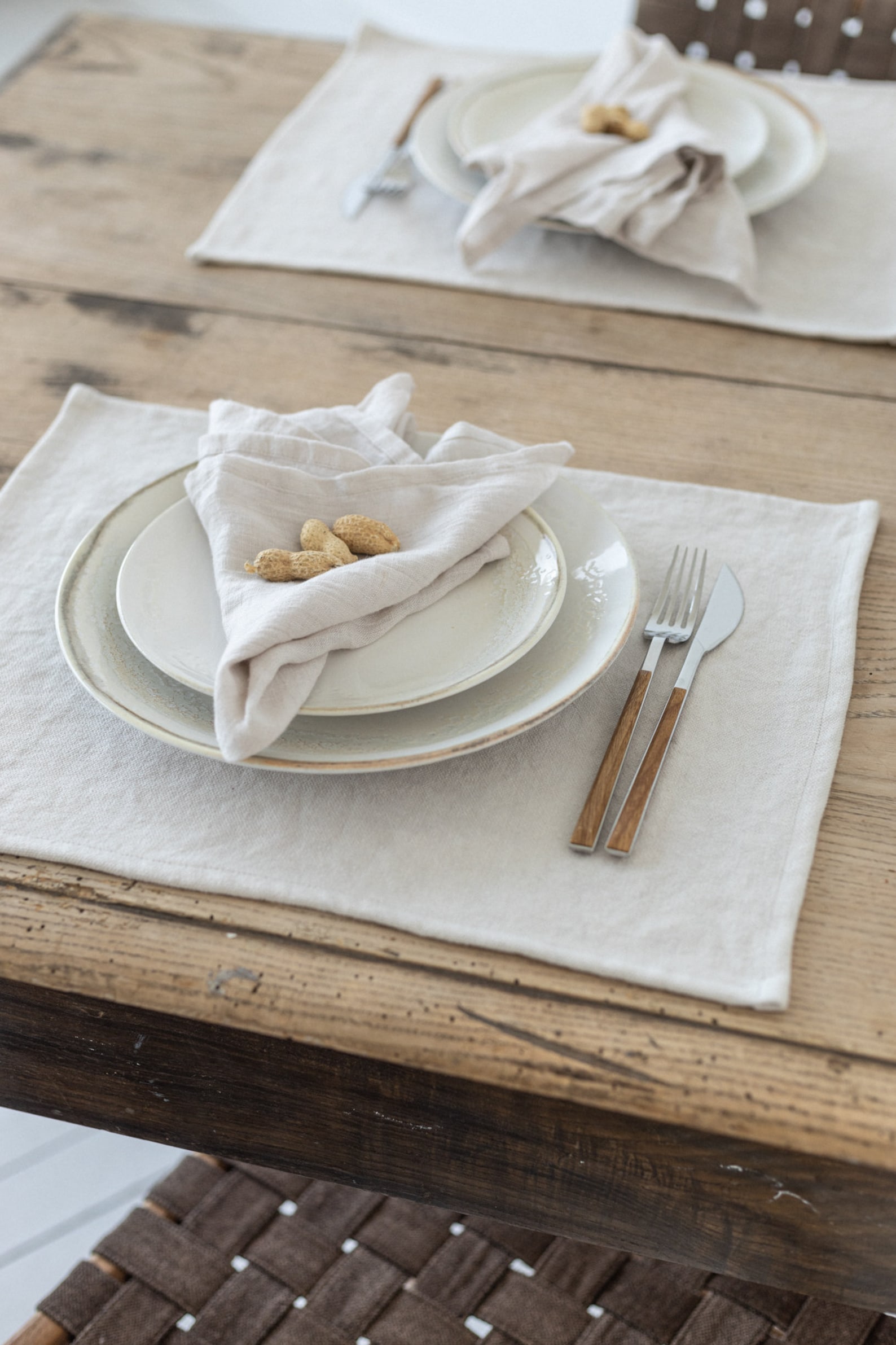 Beige Color Linen Placemats. Set of 2. Linen Table Mats. Etsy
