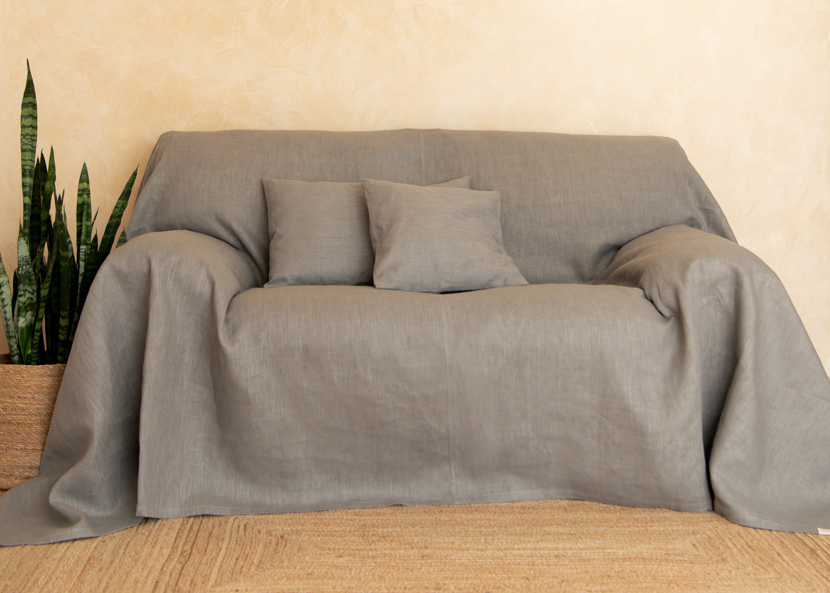 Linen Couch Cover / Linen Bedspread. Linen Sofa Cover. Large Etsy