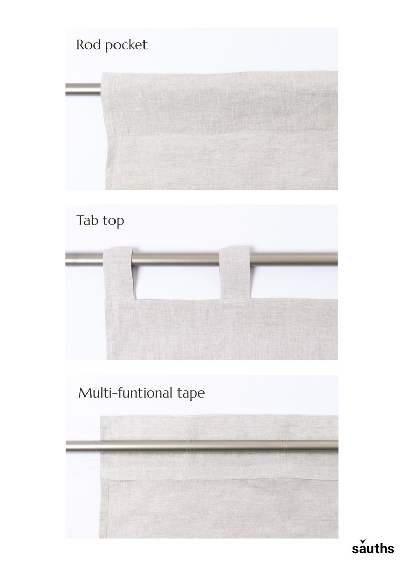 Linen curtain panel with rod pocket, 55/140 Cm Width curtains in many colours, imagem 8