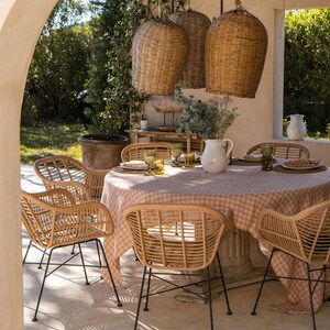 Linen Tablecloth in Gingham, Large table decor, image 2