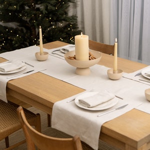 Holiday table runner, table setting, Farmhouse table setting, Custom size, Christmas runner, Natural table decor, Classical table runner image 2