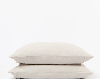 Linen Pillowcase. Linen Pure Pillowcase. Linen Pillow Cover King, Queen, Standard, Euro sizes. Beige linen pillowcover