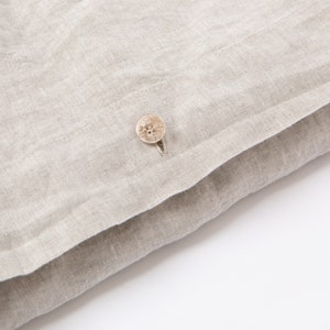 Linen Duvet Cover in Beige Chambray, Washed linen comforter, Single Queen King Custom sizes, Gift for parents, Cozy home decor image 5