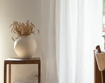 Linen curtain panel with rod pocket.  55"/140 Cm Width curtains. Extra long curtains. Custom sizes. Custom colors.