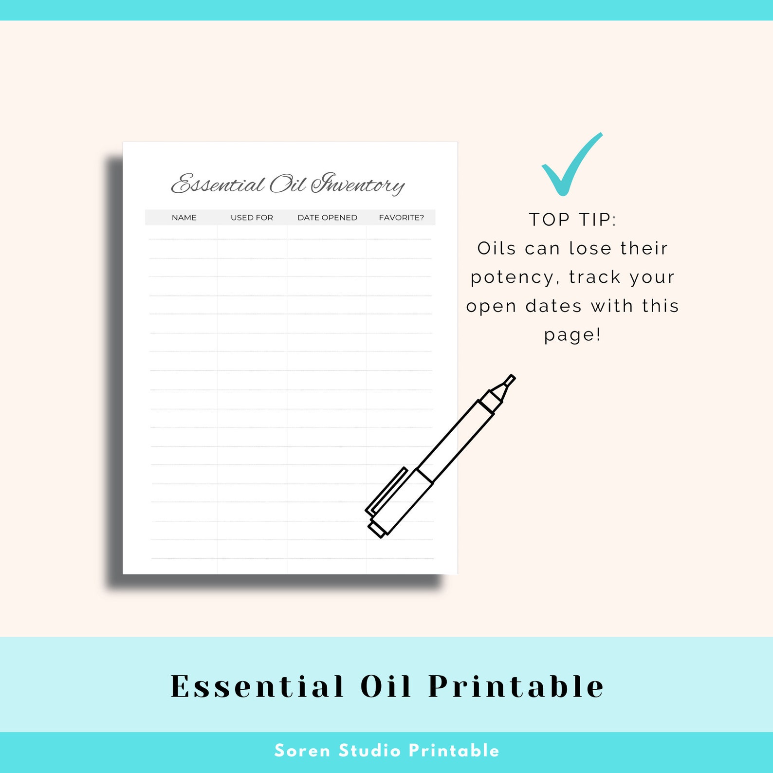 Essential Oil Printable Pack | Essential Oil Tracker, Recipe Organizer ...