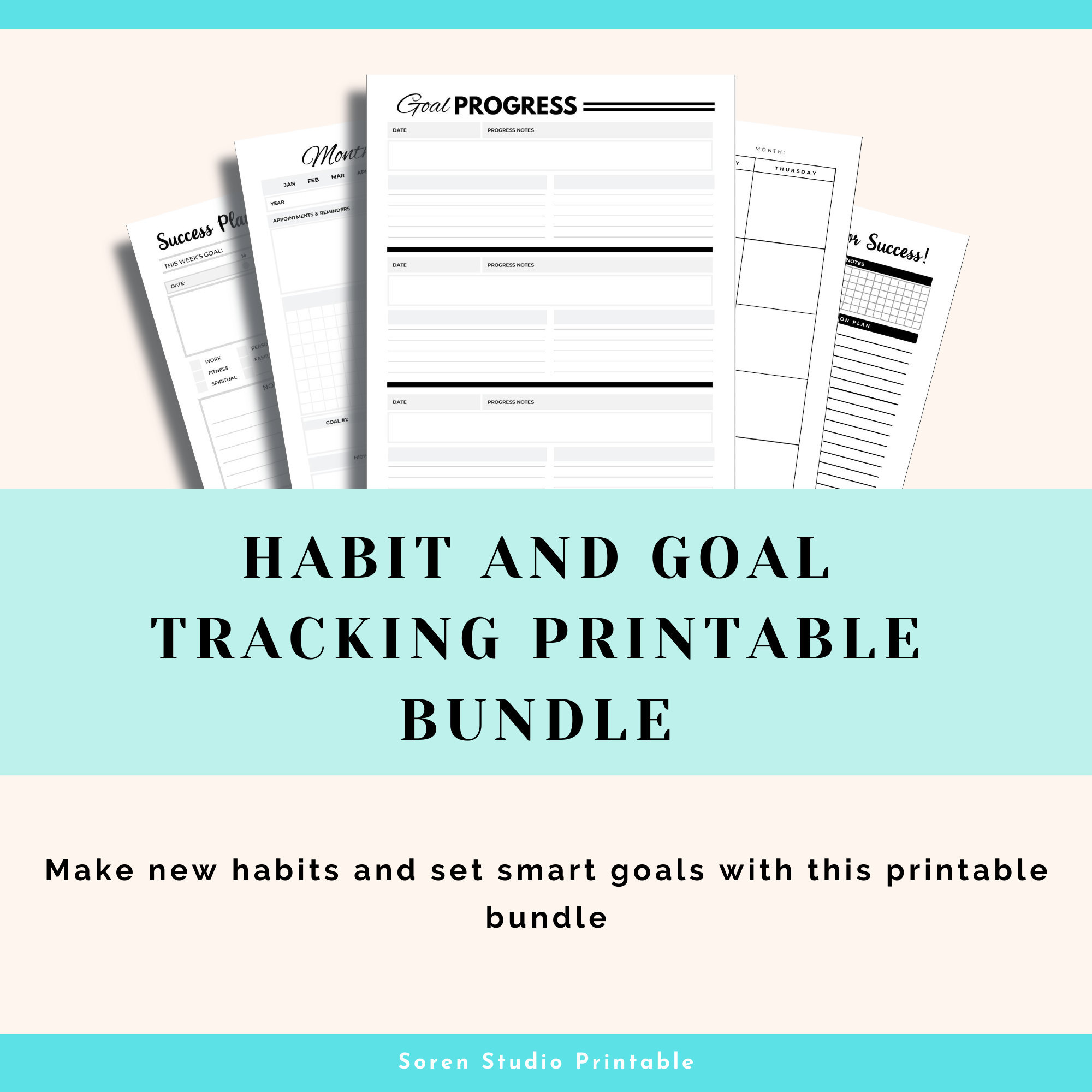 Habit and Goal Tracking Printable Bundle | Transform Your Life With Our ...
