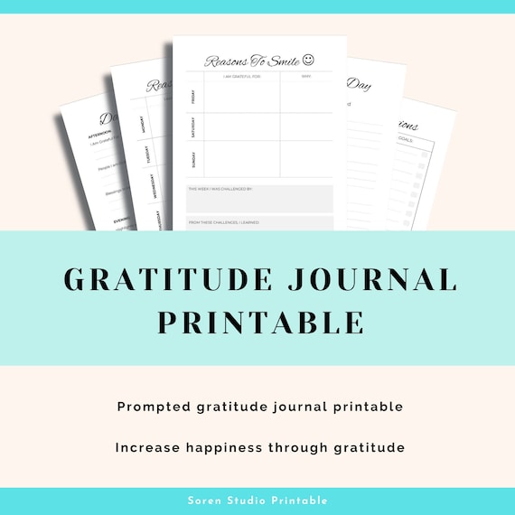 Gratitude Journal Printable Printable Pages Gratitude | Etsy