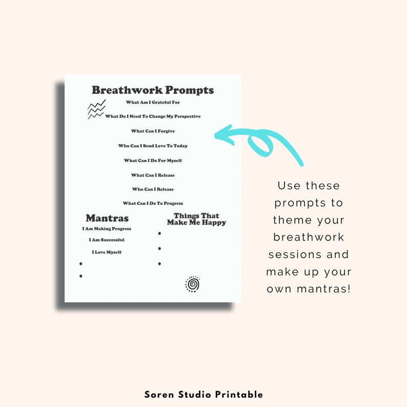 Breathwork Printable - Habit and Self-care Printable - Journal Prompts -digital Download - Etsy
