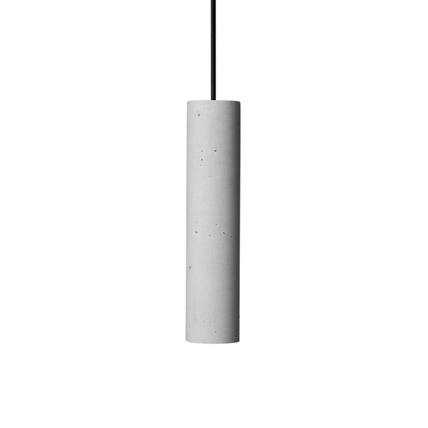 White Concrete Cylinder Pendant Light | Hanging Pendant Ceiling Light | Industrial Single Pendant Lamp | Ready for USA too | CoWooDesign